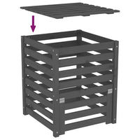 Compostiera Grigia 63,5x63,5x77,5 cm in Legno Massello di Pino 823810