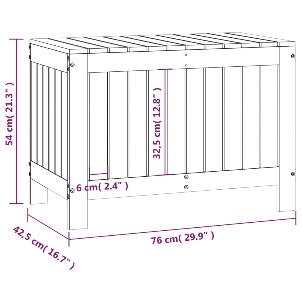 Contenitore da Giardino Miele 76x42,5x54 cm Legno Massello Pino 823825