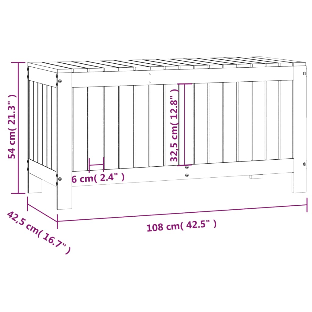 Contenitore da Giardino Miele 108x42,5x54cm Legno Massello Pino cod mxl 74349