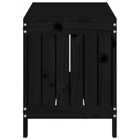 Contenitore da Giardino Nero 108x42,5x54cm Legno Massello Pino 823833