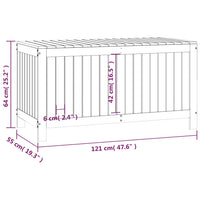 Contenitore da Giardino Bianco 121x55x64 cm Legno Massello Pino 823844