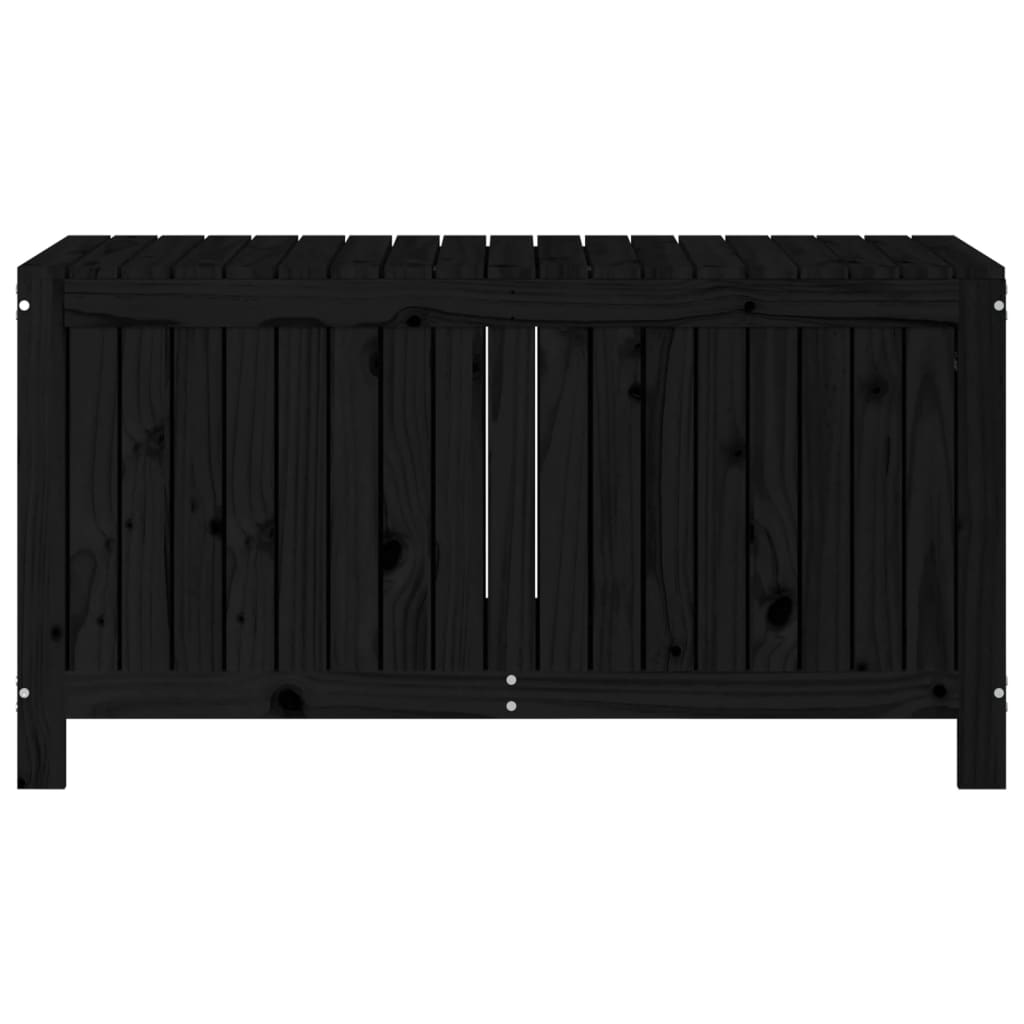 Contenitore da Giardino Nero 121x55x64cm Legno Massello di Pino 823847