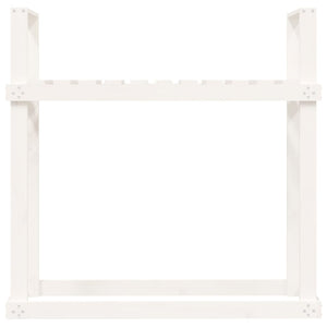 Portalegna Bianco 110x35x108,5 cm in Legno Massello di Pino 823858