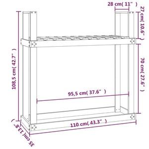 Portalegna Miele 110x35x108,5 cm in Legno Massello di Pino 823860