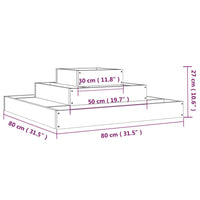 Fioriera Bianca 80x80x27 cm in Legno Massello di Pino cod mxl 66925