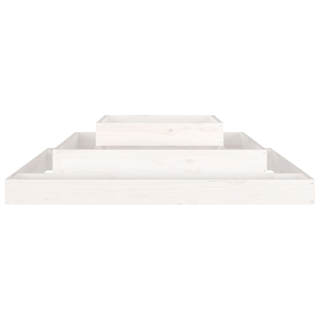 Fioriera Bianca 110x110x27 cm in Legno Massello di Pino cod mxl 66929