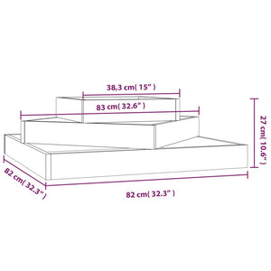 Fioriera Bianca 83x83x27 cm in Legno Massello di Pino cod mxl 67237