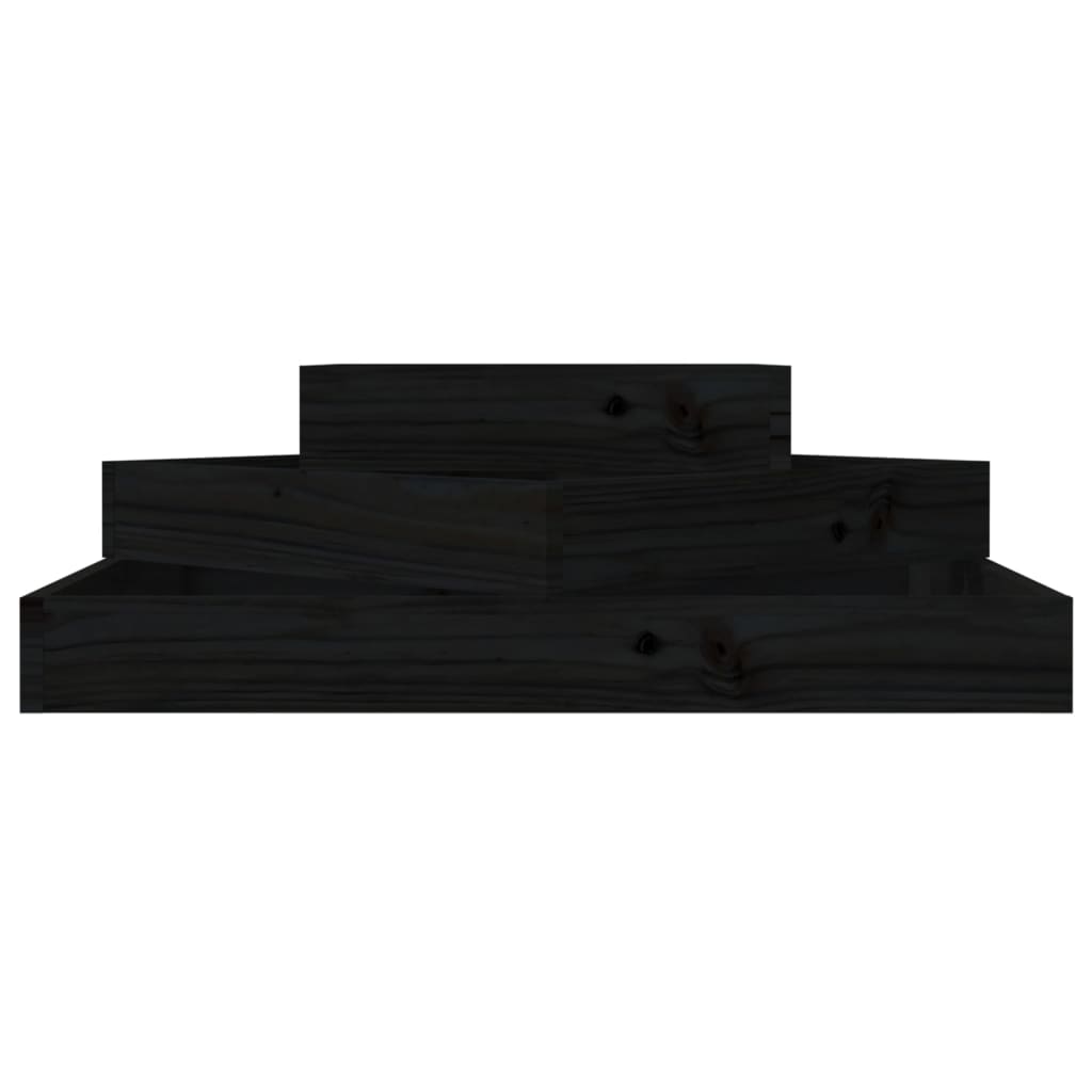 Fioriera Nera 83x83x27 cm in Legno Massello di Pino cod mxl 67220