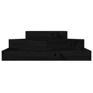 Fioriera Nera 83x83x27 cm in Legno Massello di Pino 823882