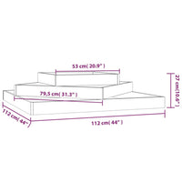 Fioriera Bianca 112x112x27 cm in Legno Massello di Pino cod mxl 67236