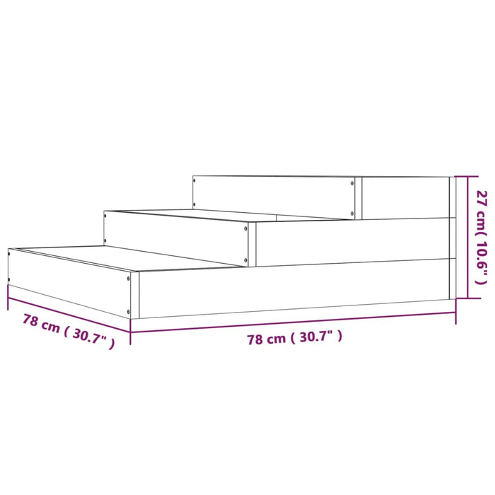 Fioriera 78x78x27 cm in Legno Massello di Pino 823906