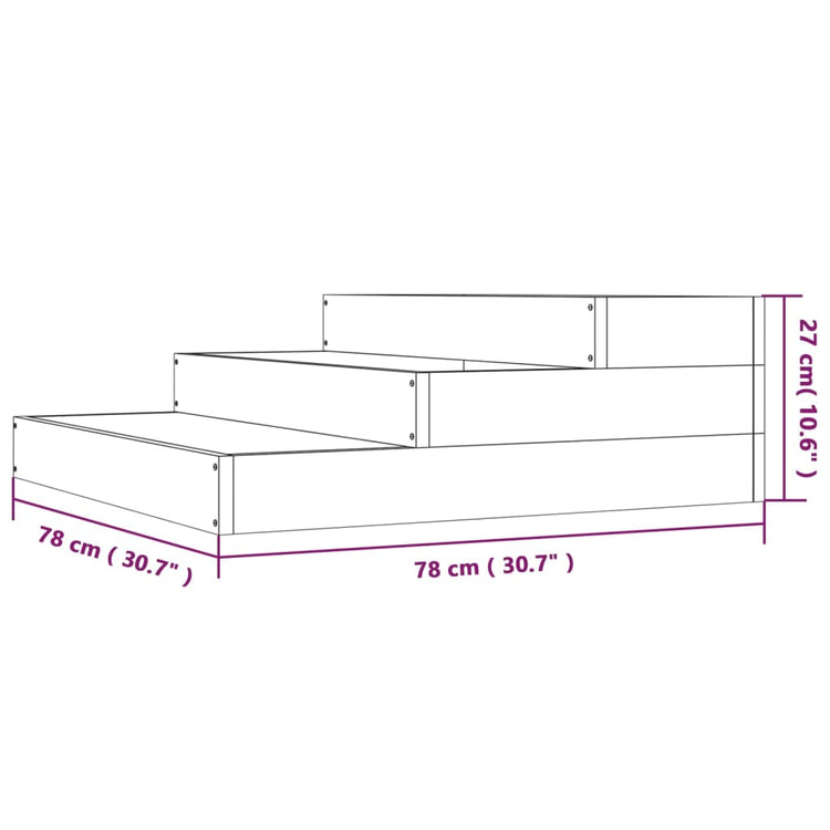 Fioriera Bianca 78x78x27 cm in Legno Massello di Pino cod mxl 67225