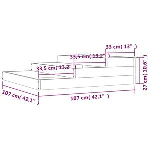 Fioriera Grigia 107x107x27 cm in Legno Massello di Pino cod mxl 67226