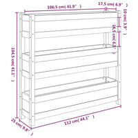 Fioriera 112x25x104,5 cm in Legno Massello di Pino cod mxl 66699