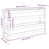 Fioriera Bianca 112x25x66 cm in Legno Massello di Pino 823928