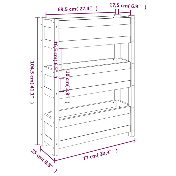 Fioriera 77x25x104,5 cm in Legno Massello di Pino cod mxl 66716