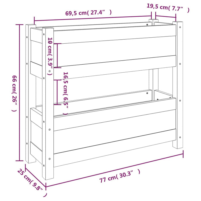 Fioriera 77x25x66 cm in Legno Massello di Pino cod mxl 66704