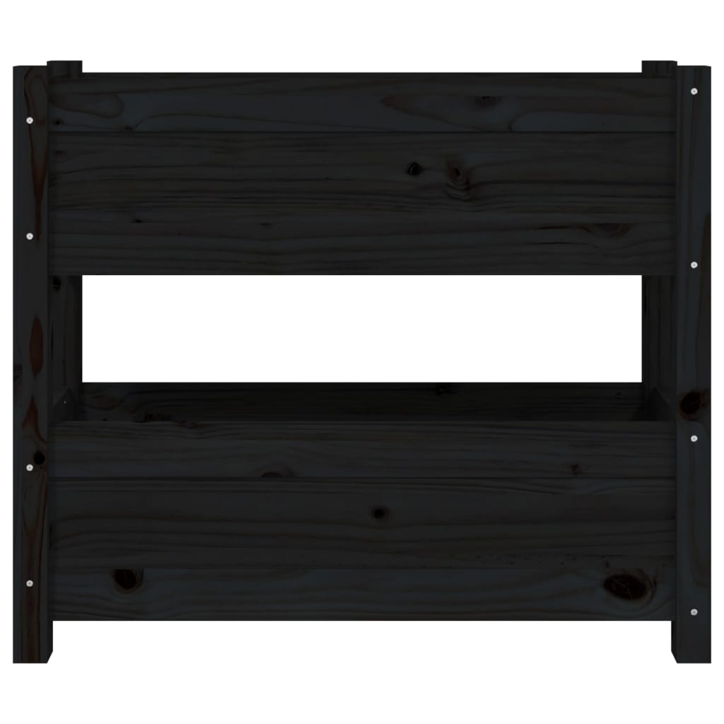 Fioriera Nera 77x25x66 cm in Legno Massello di Pino cod mxl 66986