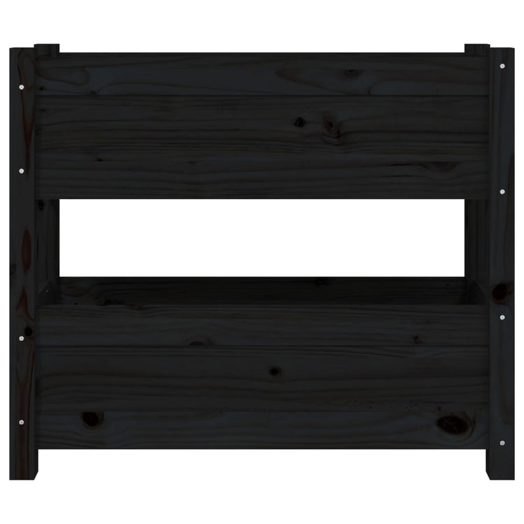 Fioriera Nera 77x25x66 cm in Legno Massello di Pino cod mxl 66986