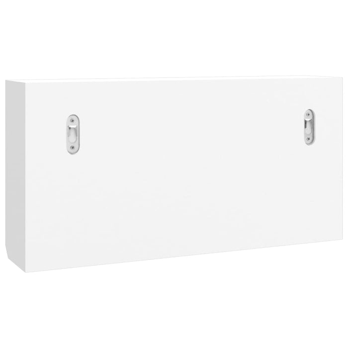 Armadietto per Chiavi Bianco 40x8,5x20 cm in Legno e Acciaio cod mxl 49025