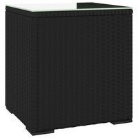 Tavolino Nero 40x37x40,5 cm Polyrattan e Vetro Temperatocod mxl 126822