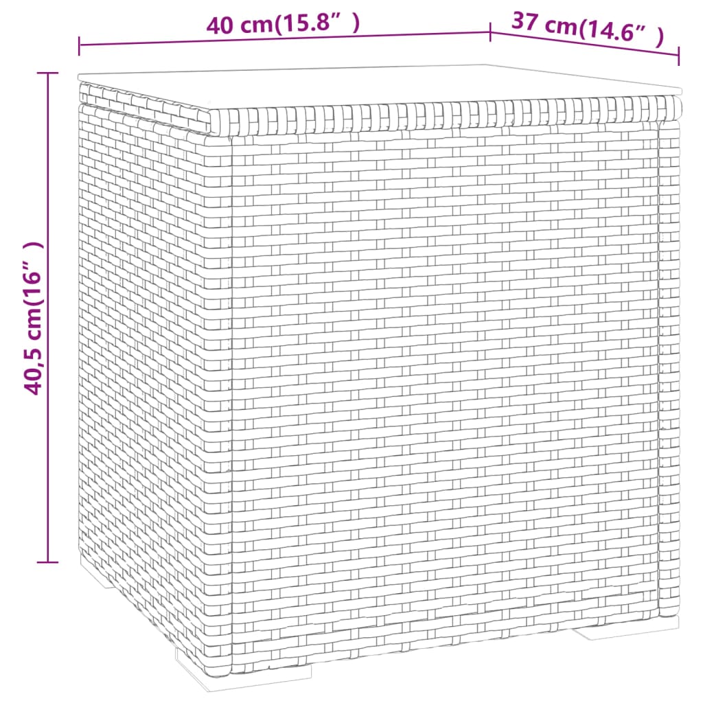 Tavolino Grigio 40x37x40,5 cm in Polyrattan 319389