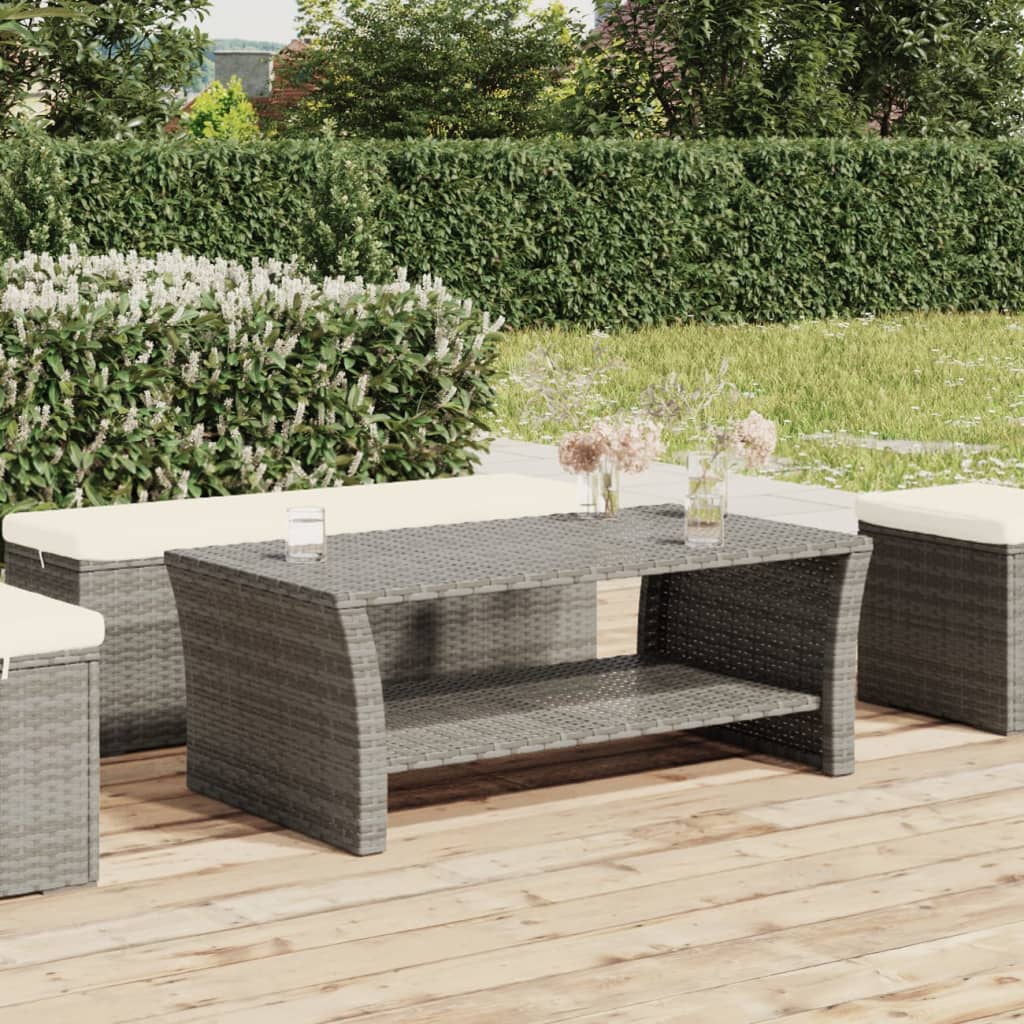 Tavolino Grigio 100x50x40 cm in Polyrattan 319391