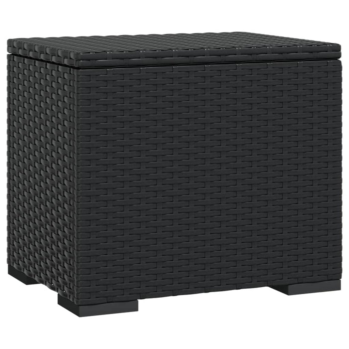 Ottomana con Cuscino Nero 40x30x40 cm in Polyrattan 319392