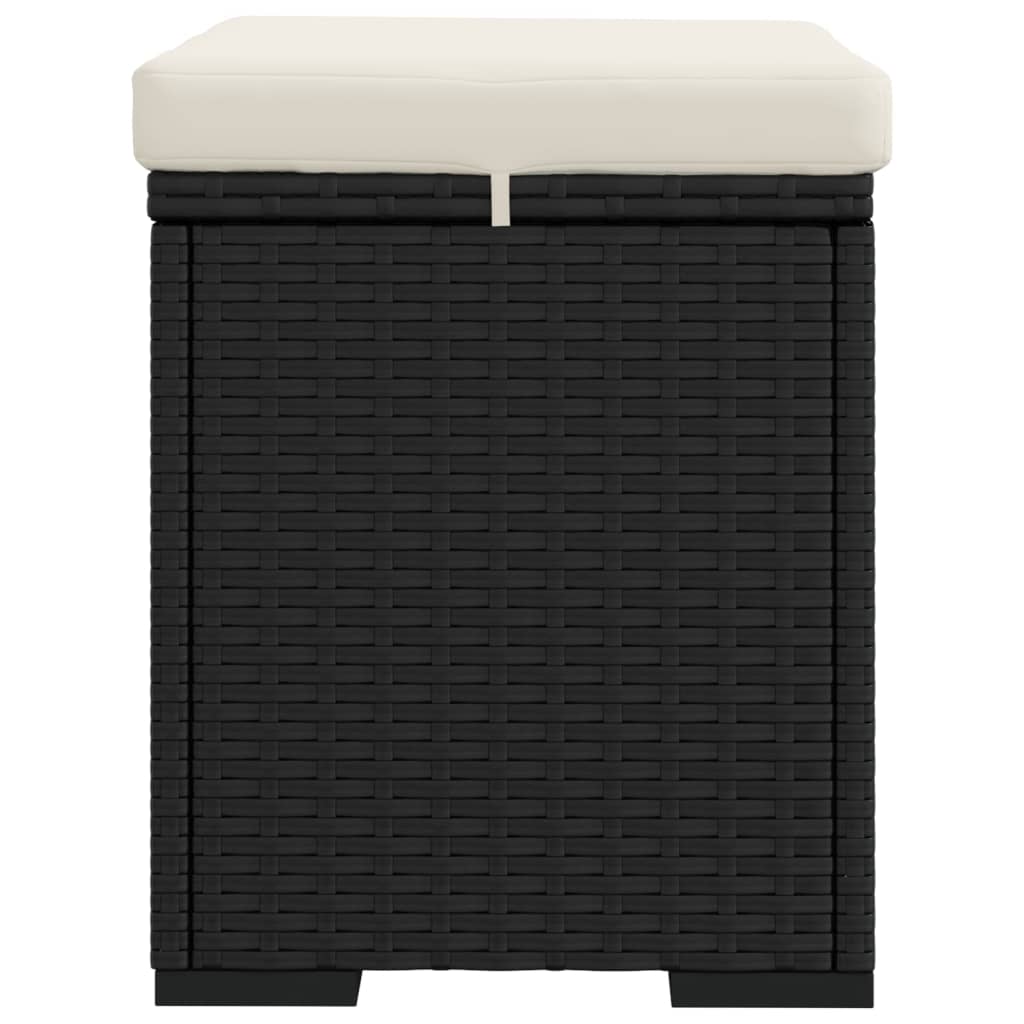 Ottomane con Cuscini 2pz Nero 40x30x40 cm in Polyrattan 319394