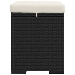 Ottomane con Cuscini 2pz Nero 40x30x40 cm in Polyrattan 319394