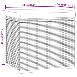 Ottomane con Cuscini 2pz Nero 40x30x40 cm in Polyrattan 319394