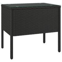 Tavolino Nero 53x37x48 cm Polyrattan e Vetro Temperatocod mxl 102865