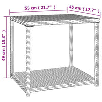 Tavolino Marrone 55x45x49 cm in Polyrattan 319405