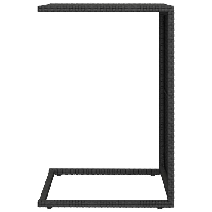 Tavolino a C Nero 40x35x60 cm in Polyrattan 319406