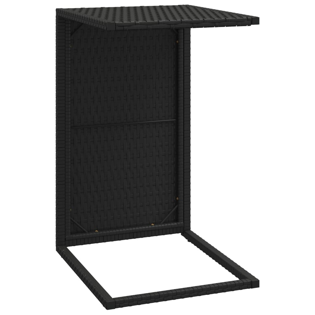 Tavolino a C Nero 40x35x60 cm in Polyrattan 319406