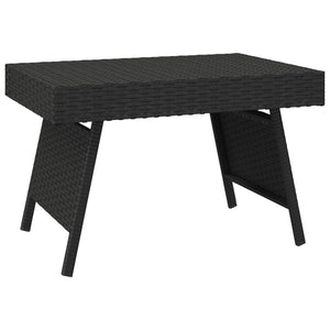 Tavolino Pieghevole Nero 60x40x38 cm in Polyrattan 319408