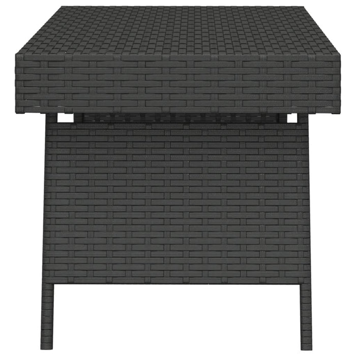 Tavolino Pieghevole Nero 60x40x38 cm in Polyrattan 319408