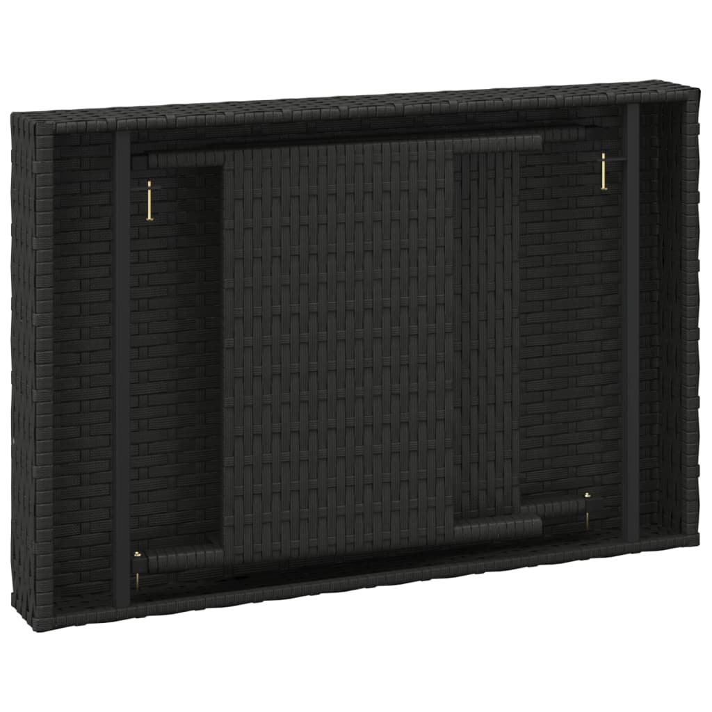 Tavolino Pieghevole Nero 60x40x38 cm in Polyrattan 319408