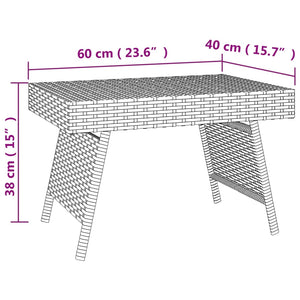 Tavolino Pieghevole Nero 60x40x38 cm in Polyrattan 319408