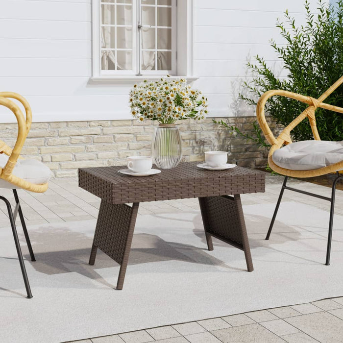 Tavolino Pieghevole Marrone 60x40x38 cm in Polyrattan 319409