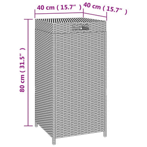 Pattumiera Nera 40x40x80 cm in Polyrattan 319410