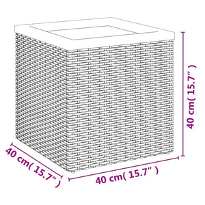 Fioriera Nera 40x40x40 cm in Polyrattan 319414