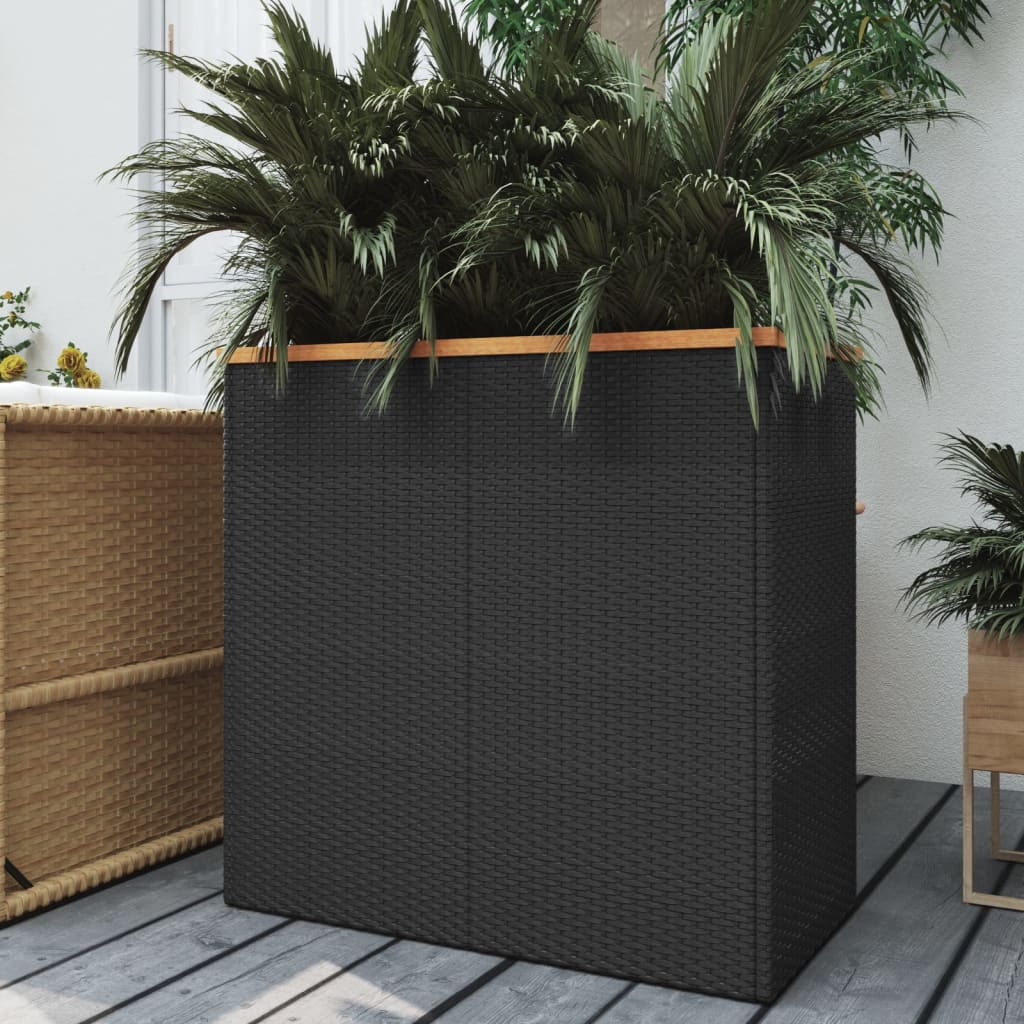 Fioriera Nera 80x40x80 cm in Polyrattancod mxl 78967