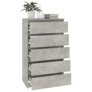 Cassettiera Grigio Cemento 60x36x103 cm in Legno Multistrato 823020