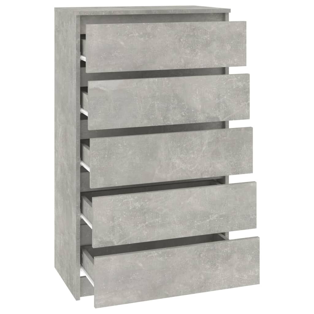 Cassettiera Grigio Cemento 60x36x103 cm in Legno Multistrato 823020