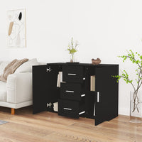 Credenza Nera 91x29,5x65 cm in Legno Multistrato