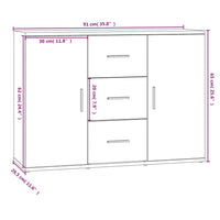 Credenza Nera 91x29,5x65 cm in Legno Multistrato