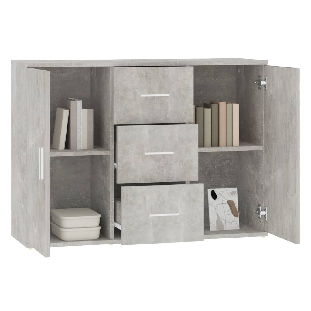 Credenza Grigio Cemento 91x29,5x65 cm in Legno Multistrato