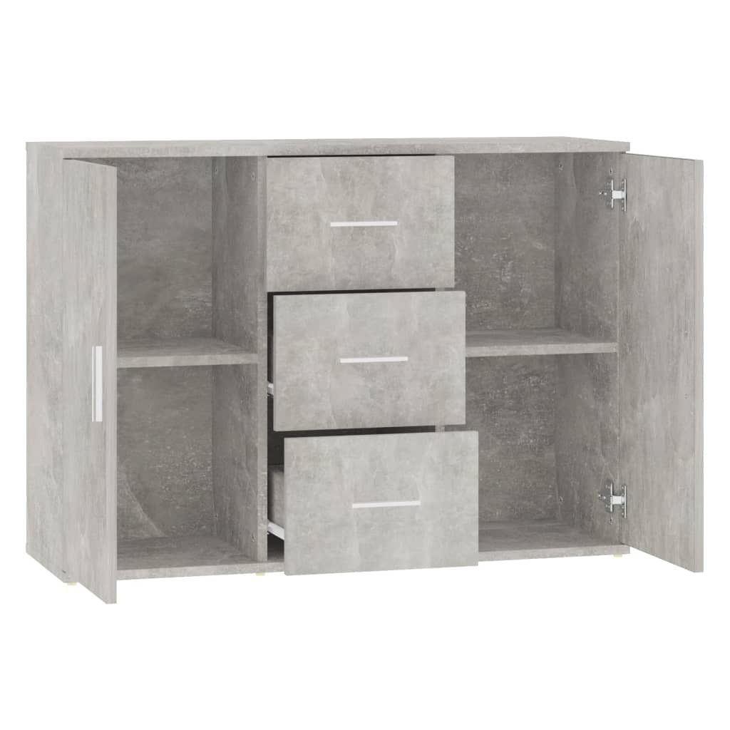 Credenza Grigio Cemento 91x29,5x65 cm in Legno Multistrato