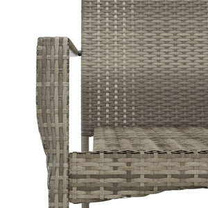 Sedie da Giardino con Cuscini 4 pz in Polyrattan Grigie cod mxl 14224